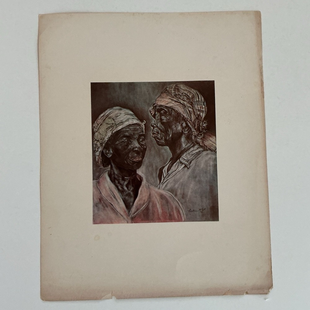 Theadius McCall 1971-72 Print Signed African American Art Woman In Head Wrap